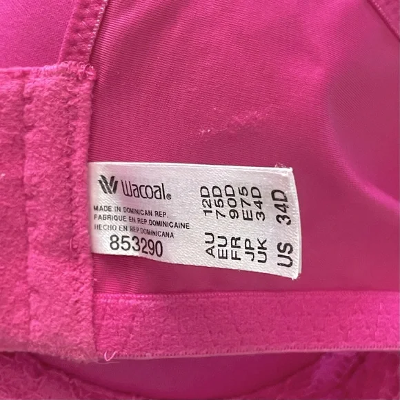 WACOAL Basic Benefits Spacer T-Shirt Bra Underwire Style #853290 Rose Violet 34D